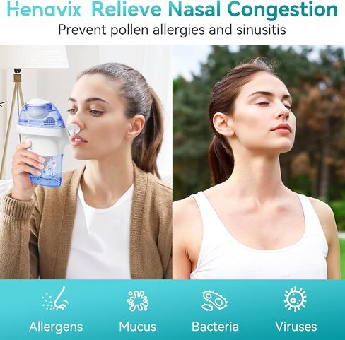 Nascare Electric Nasal Rinse System, Fast Sinus Congestion Relief with 15 Salt Packets, Gentle & Effective Nasal Irrigation Device​ in Saudi Arabia