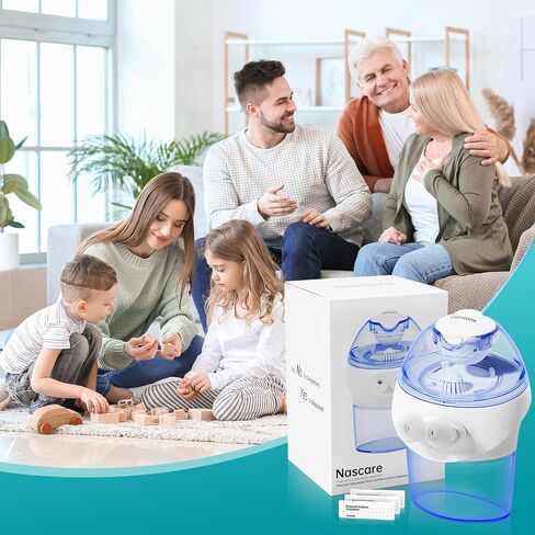 Nascare Electric Nasal Rinse System, Fast Sinus Congestion Relief with 15 Salt Packets, Gentle & Effective Nasal Irrigation Device​ in Saudi Arabia