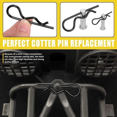 145Pcs 6 Sizes Hitch Pin R Clip Assortment Kit, Carbon Steel R Pins Cotter Pins R Clips Hitch Pins Spring Retaining Pins for Trailer Tractor Mower Carts, M1.2 M1.5 M2 M2.5 M3 M4 in Saudi Arabia