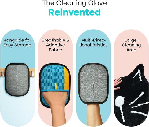 مزيل الوبر والشعر الاحترافي القابل لإعادة الاستخدام للقطط والكلاب مع حافة متعددة الأقمشة - مزيل الوبر الخاص للملابس - منظف الوبر سهل وممتع وأداة إزالة شعر الحيوانات الأليفة in Kuwait