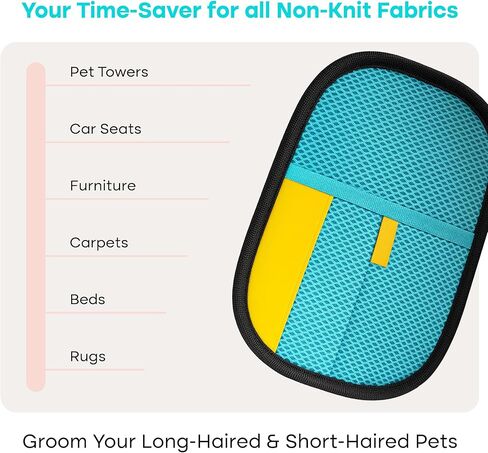مزيل الوبر والشعر الاحترافي القابل لإعادة الاستخدام للقطط والكلاب مع حافة متعددة الأقمشة - مزيل الوبر الخاص للملابس - منظف الوبر سهل وممتع وأداة إزالة شعر الحيوانات الأليفة in Kuwait