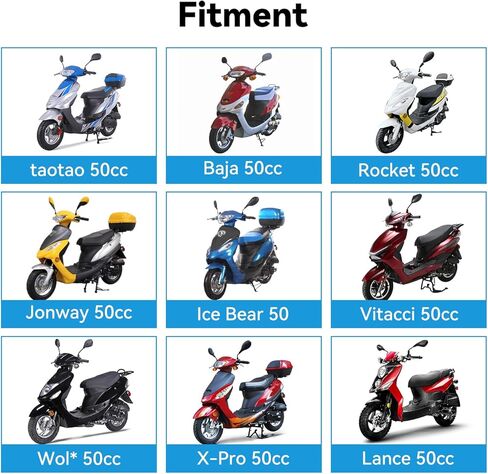 GY6 50CC Carburetor & Scooter Throttle Cable Kit متوافق مع Tao Tao Atm50 Pony Vip Roketa Jonway Lance Scooter Moped 139qmb 4-Stroke ، PD18J President in Kuwait