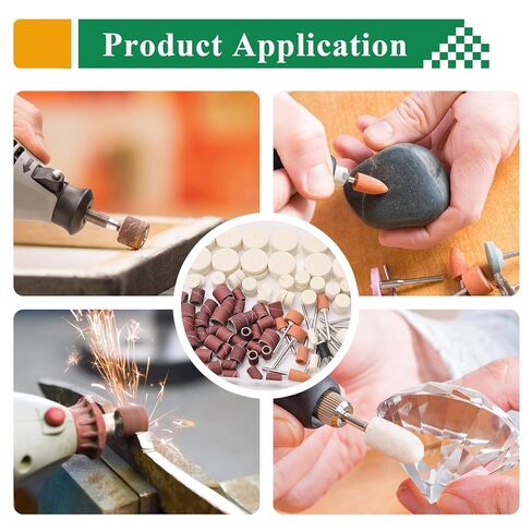 140PCS Polishing Buffing Wheel for Dremel Polishing Kit,Buffing Wheels & Polishing Bits &Sanding Bits for Rotary Tool Accessories with 1/8 Inch Shank, Sanding Kit for Metal, Brass, Wood, Watch,Jewelry in Kuwait