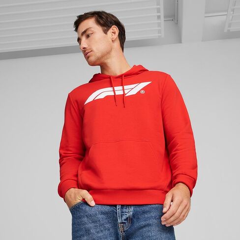 PUMA Men's Formula 1 Essentials Logo Hoodie, Pop Red SS24, X-Largearge F1 Ess Logo Hoodie in Saudi Arabia