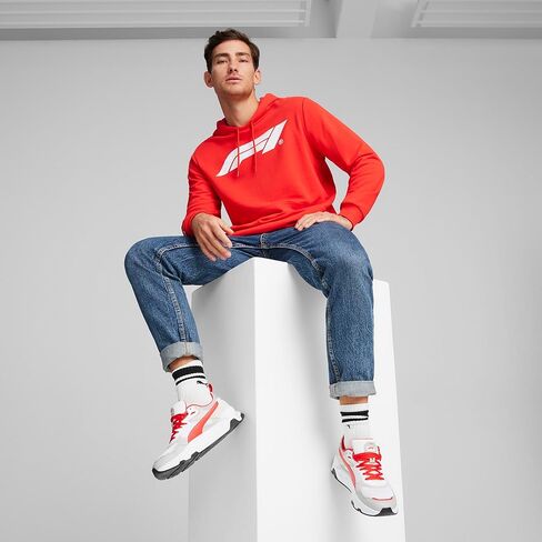 PUMA Men's Formula 1 Essentials Logo Hoodie, Pop Red SS24, X-Largearge F1 Ess Logo Hoodie in Saudi Arabia
