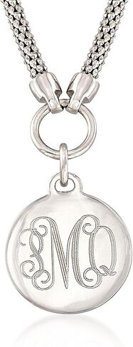 Ross-Simons Sterling Silver Personalized Disc Necklace in Saudi Arabia
