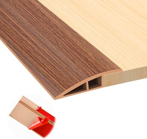 شريط انتقال للأرضية، عتبة باب ذاتية اللصق للمدخل، شريط حواف السجاد من الفينيل المتداخل لتقليل الحواف للسجاد والبلاط ومنحدر العتبة (1/5 بوصة إلى 2/5 بوصة، حبيبات خشبية بنية فاتحة، 3.3 قدم) in Kuwait