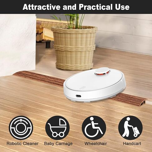 شريط انتقال للأرضية، عتبة باب ذاتية اللصق للمدخل، شريط حواف السجاد من الفينيل المتداخل لتقليل الحواف للسجاد والبلاط ومنحدر العتبة (1/5 بوصة إلى 2/5 بوصة، حبيبات خشبية بنية فاتحة، 3.3 قدم) in Kuwait