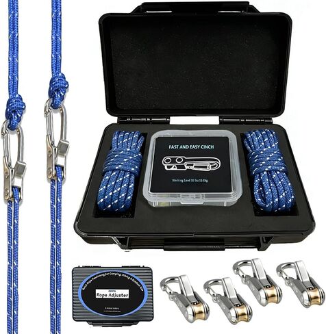 Rope Adjuster 6 Pack, Paracord Tensioner Rope Tightener with Brass Roller Stainless Steel Spring for Camping, Outdoor, Boating Guy Lines, Fits 3mm/4mm Ropes in Saudi Arabia