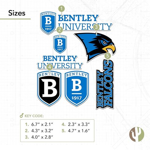 Desert Cactus Bentley University Sticker Falcons Vinyl Decals Laptop Water Bottle Car Scrapbook T2 (Type 2-1) in Saudi Arabia