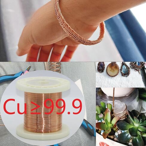 AlloyPlan1 Pound 18 Gauge 99.9% Copper Wire for Gardening, Electroculture, Bonsai, Jewelry Making Beading DIY Craft Pure Bare Copper Wire Spool, 213 Feet in Saudi Arabia