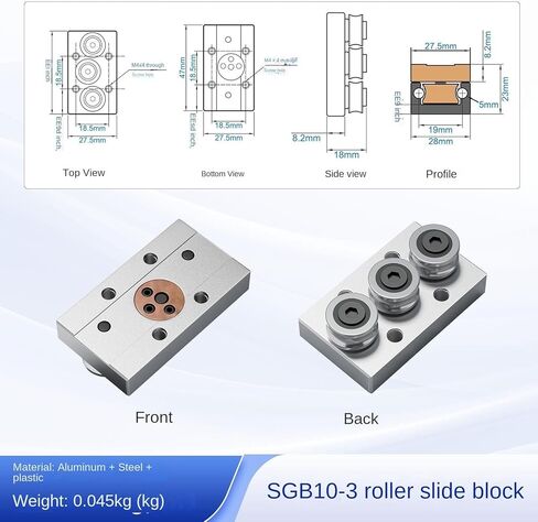 قضبان منزلقة للحركة الخطية، قطعة واحدة + قطعتين SGB10-3، محمل ثلاث كتل كروية، سكة توجيه خطية SGR10-500mm لـ CNC DIY والطابعة ثلاثية الأبعاد in Kuwait