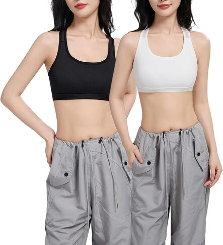 Women Sports Bra Set Racerback Two Piece Wireless Front Closure Yoga Running Cross Back Non Slip Lightweight Bra in Saudi Arabia
