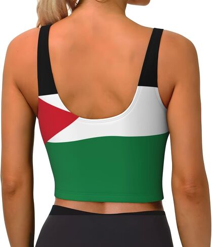 Palestine flag1 Print Sports Bras for Women,Racerback Running Bra Workout Crop Tank Tops Longline Sports Bra Push up in Saudi Arabia