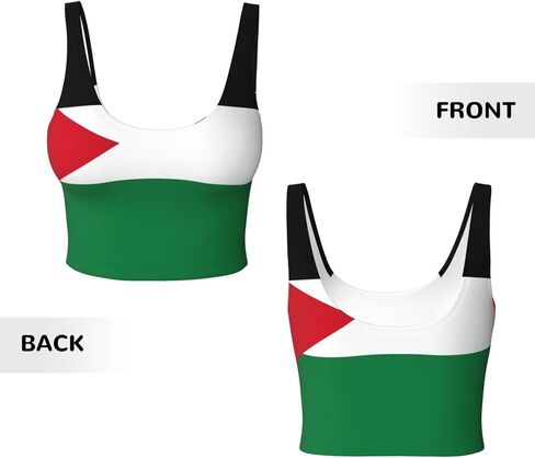 Palestine flag1 Print Sports Bras for Women,Racerback Running Bra Workout Crop Tank Tops Longline Sports Bra Push up in Saudi Arabia