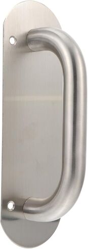 Cabilock Stainless Steel Door Handle Pull with Oval Knob Plate Commercial Security Door Pull Bar Silver Finish in Saudi Arabia