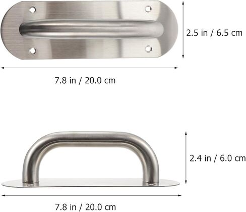 Cabilock Stainless Steel Door Handle Pull with Oval Knob Plate Commercial Security Door Pull Bar Silver Finish in Saudi Arabia