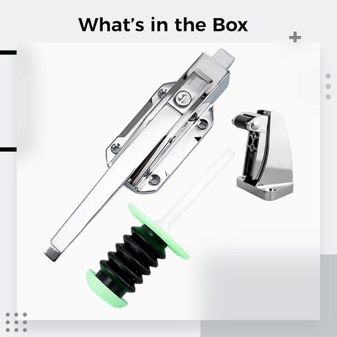 مجموعة قفل باب الفريزر، قضيب دفع 3.9 بوصة، من الفولاذ المقاوم للصدأ، مقبض in Kuwait