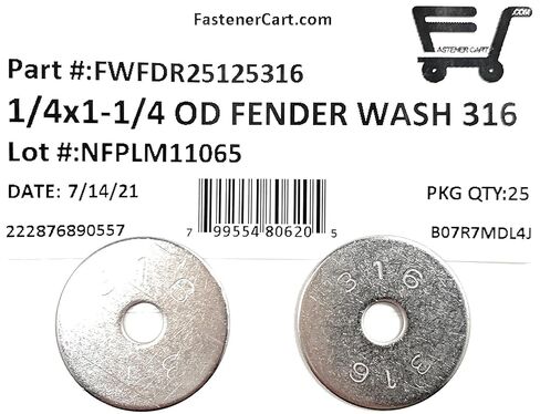 1/4 ID x 1-1/4 OD غسالة حاجز من الفولاذ المقاوم للصدأ غسالات مسطحة كبيرة OD .050 سميكة 316 SS (25 قطعة) in Saudi Arabia