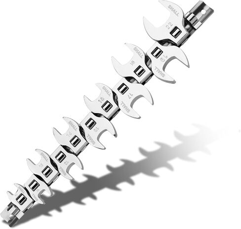 SHALL 3/8" Crows Foot Wrench Set, 11-Piece SAE Crowfoot Wrench Set with Clip-on Organizer, 3/8"-1", Tools for Mechanics, Access Fasteners in Tight Spaces in Saudi Arabia