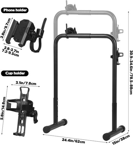 Walking Pad Handle Bar Attachment, Adjustable Treadmill Handrail Stand with Non-Slip Rubber Feet, Easy Assembly Safety Support for Under Desk Walking Pad, Home Office & Gym Use in Saudi Arabia