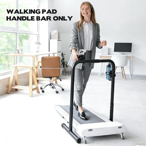 Walking Pad Handle Bar Attachment, Adjustable Treadmill Handrail Stand with Non-Slip Rubber Feet, Easy Assembly Safety Support for Under Desk Walking Pad, Home Office & Gym Use in Saudi Arabia