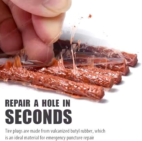 50 قطعة من سدادات لحم الخنزير المقدد لإصلاح الإطارات بدون أنابيب - شرائط إعادة تعبئة مطاطية عالمية للدراجات على الطرق والجبال in Kuwait
