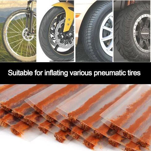 50 قطعة من سدادات لحم الخنزير المقدد لإصلاح الإطارات بدون أنابيب - شرائط إعادة تعبئة مطاطية عالمية للدراجات على الطرق والجبال in Kuwait