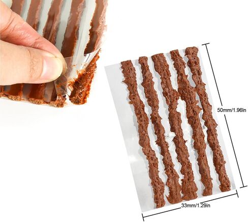 50 قطعة من سدادات لحم الخنزير المقدد لإصلاح الإطارات بدون أنابيب - شرائط إعادة تعبئة مطاطية عالمية للدراجات على الطرق والجبال in Kuwait