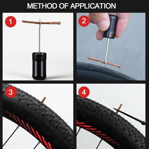 50 قطعة من سدادات لحم الخنزير المقدد لإصلاح الإطارات بدون أنابيب - شرائط إعادة تعبئة مطاطية عالمية للدراجات على الطرق والجبال in Kuwait