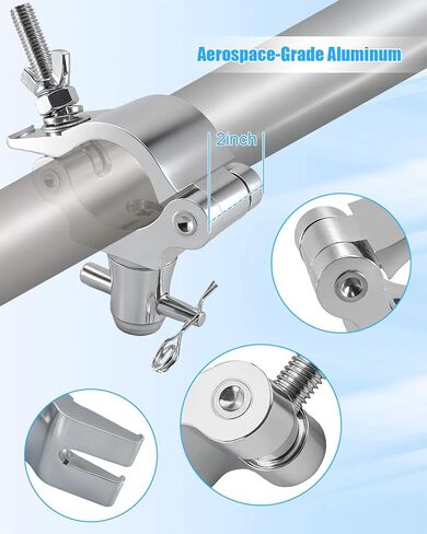 2 قطعة مشابك تروس شديدة التحمل 2 بوصة مقرنة إضاءة ملفوفة، سعة 660 رطل لإضاءة المرحلة من أنبوب OD 40-52 مم in Kuwait