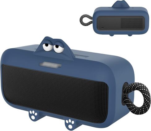 Silicone Case for Bose SoundLink Plus Portable Bluetooth Speaker,Soft Cute Cartoon Protective Case Against Scratch and Drop, Only Compatible with Bose SoundLink Plus with Precise Cutout(Black) in Kuwait