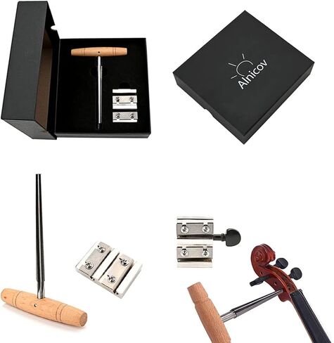 Violin Tuning Peg Reels Shaver and Reamer Set, Natural Maple Wood, Professional Shaving Tools for 3/4-4/4 Size Violin, 4-Fluted Pin Hole Reamer in Saudi Arabia