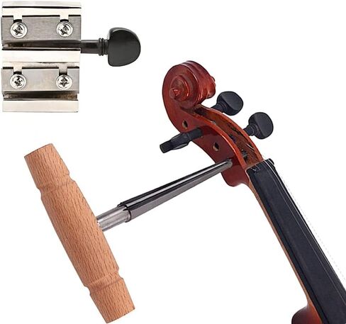Violin Tuning Peg Reels Shaver and Reamer Set, Natural Maple Wood, Professional Shaving Tools for 3/4-4/4 Size Violin, 4-Fluted Pin Hole Reamer in Saudi Arabia