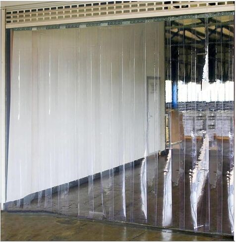 ستارة شريطية شفافة من PVC للجراج والمستودعات، ستارة باب معزولة حراريًا، شرائط بلاستيكية مقاومة للماء، 90 × 190 سم (35.43 × 74.8 بوصة) - سهلة التركيب، موفرة للطاقة in Kuwait