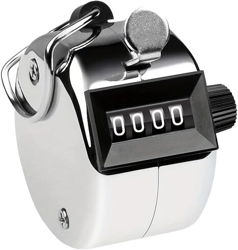 Clicker Counter, Metal Hand Tally Counter Clicker, 4 Digit Mechanical Palm Click Counter for Counting Numbers, Coaching, Sports Events Count in Saudi Arabia