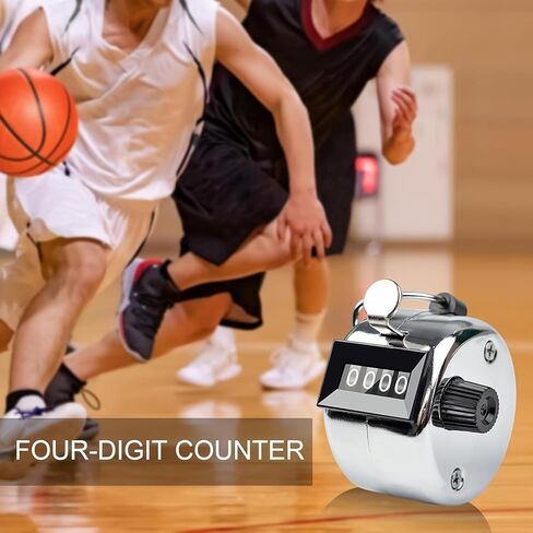Clicker Counter, Metal Hand Tally Counter Clicker, 4 Digit Mechanical Palm Click Counter for Counting Numbers, Coaching, Sports Events Count in Saudi Arabia
