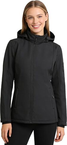 GGleaf Women's Softshell Jacket Light Insulated Windbreaker Hooded Windproof Coat for Outdoor Hiking in Kuwait