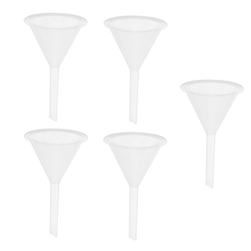 5 قطع من قمع البلاستيك الشفاف للاستخدام المختبري، قمع فلتر متعدد الأغراض لتغيير الزيت وإضافات الغاز وأكثر سهولة في التخزين والعش in Kuwait