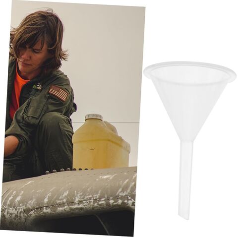 5 قطع من قمع البلاستيك الشفاف للاستخدام المختبري، قمع فلتر متعدد الأغراض لتغيير الزيت وإضافات الغاز وأكثر سهولة في التخزين والعش in Kuwait