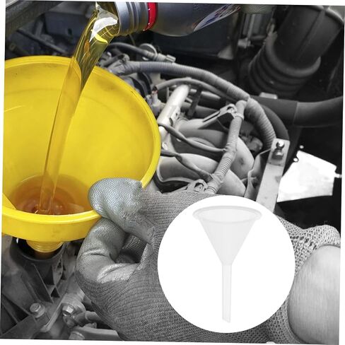 5 قطع من قمع البلاستيك الشفاف للاستخدام المختبري، قمع فلتر متعدد الأغراض لتغيير الزيت وإضافات الغاز وأكثر سهولة في التخزين والعش in Kuwait