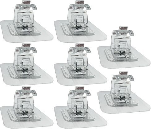 8 عبوات بدون حفر شديدة التحمل 44 رطل خطاطيف قضيب ستارة ذاتية اللصق، 4 قطع متعددة الأغراض خالية من الأظافر لاصقة على خطافات قضيب الستارة للحمام والمطبخ والمنزل والشقة، شفافة in Kuwait