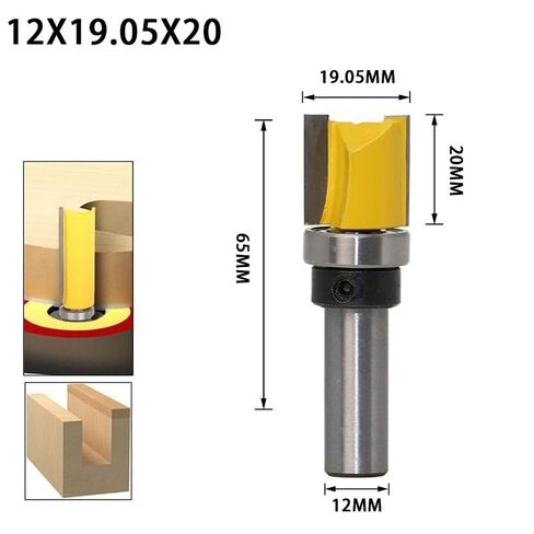 4pcs 12mm Shank Flush Trim Pattern Router Bits Template Hinge Mortising Bit Bearing Straight End Mill Wood Tools in Saudi Arabia