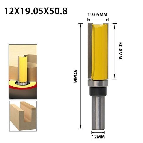 4pcs 12mm Shank Flush Trim Pattern Router Bits Template Hinge Mortising Bit Bearing Straight End Mill Wood Tools in Saudi Arabia