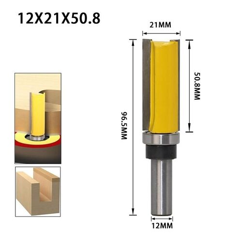 4pcs 12mm Shank Flush Trim Pattern Router Bits Template Hinge Mortising Bit Bearing Straight End Mill Wood Tools in Saudi Arabia