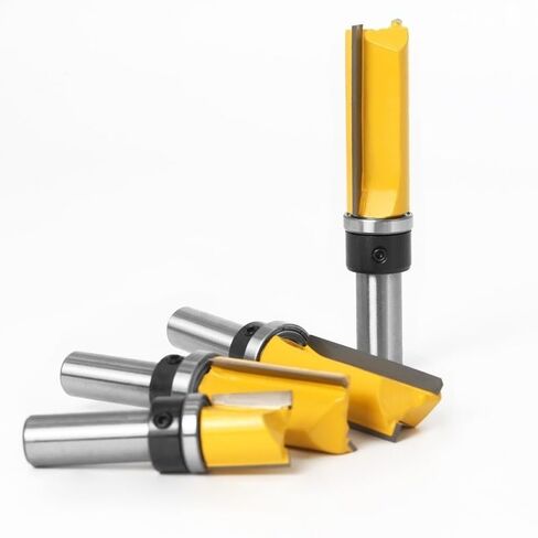 4pcs 12mm Shank Flush Trim Pattern Router Bits Template Hinge Mortising Bit Bearing Straight End Mill Wood Tools in Saudi Arabia