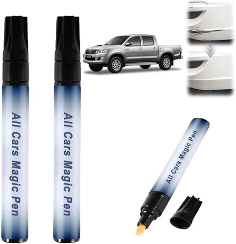 قلم مزيل خدوش السيارة - قلم سحري لجميع السيارات، قلم طلاء مقاوم للطقس للخدوش البسيطة على الطلاء الشفاف، إصلاح سريع، يناسب جميع ألوان المركبات، مناسب للسفر (قطعتان) in Kuwait