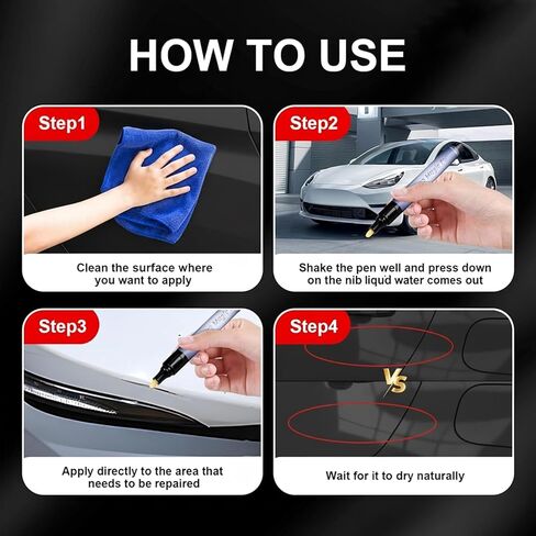 قلم مزيل خدوش السيارة - قلم سحري لجميع السيارات، قلم طلاء مقاوم للطقس للخدوش البسيطة على الطلاء الشفاف، إصلاح سريع، يناسب جميع ألوان المركبات، مناسب للسفر (قطعتان) in Kuwait