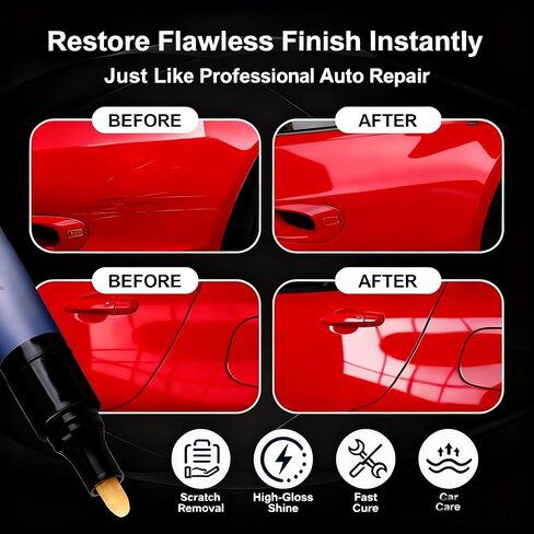 قلم مزيل خدوش السيارة - قلم سحري لجميع السيارات، قلم طلاء مقاوم للطقس للخدوش البسيطة على الطلاء الشفاف، إصلاح سريع، يناسب جميع ألوان المركبات، مناسب للسفر (قطعتان) in Kuwait