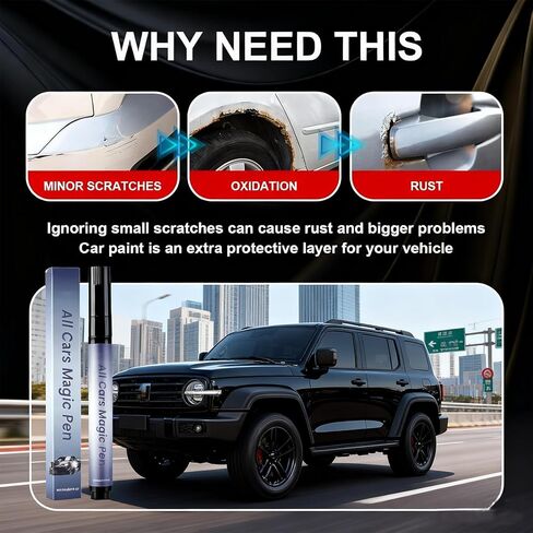 قلم مزيل خدوش السيارة - قلم سحري لجميع السيارات، قلم طلاء مقاوم للطقس للخدوش البسيطة على الطلاء الشفاف، إصلاح سريع، يناسب جميع ألوان المركبات، مناسب للسفر (قطعتان) in Kuwait